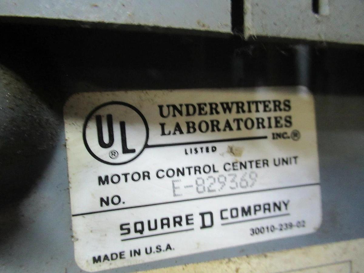 Used SQUARE D 30 AMP MOTOR CONTROL BUCKET MODEL 5 NEMA SIZE 1 STARTER COMBINATION