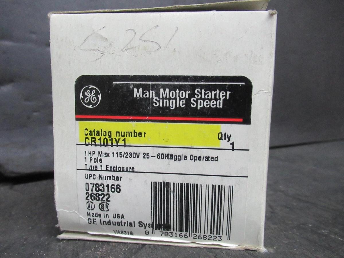 NEW SURPLUS GE MANUAL MOTOR STARTER CR101Y1 1 HP 115/230 VOLT 50/60 HZ