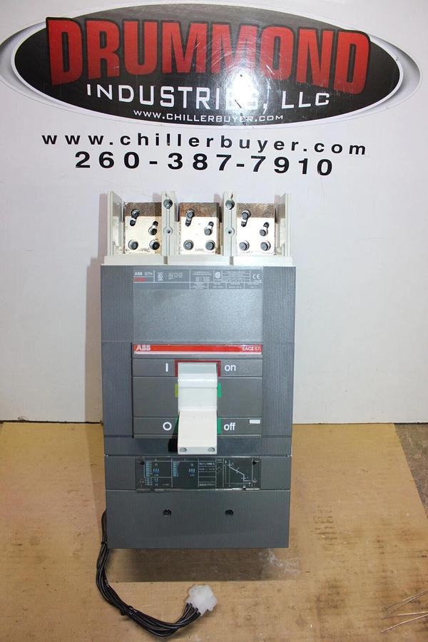 Used ABB CIRCUIT BREAKER SACE S7 S7H 1000 AMP 3-POLE 600 VAC W/ AUX SWITCH & SHUNT