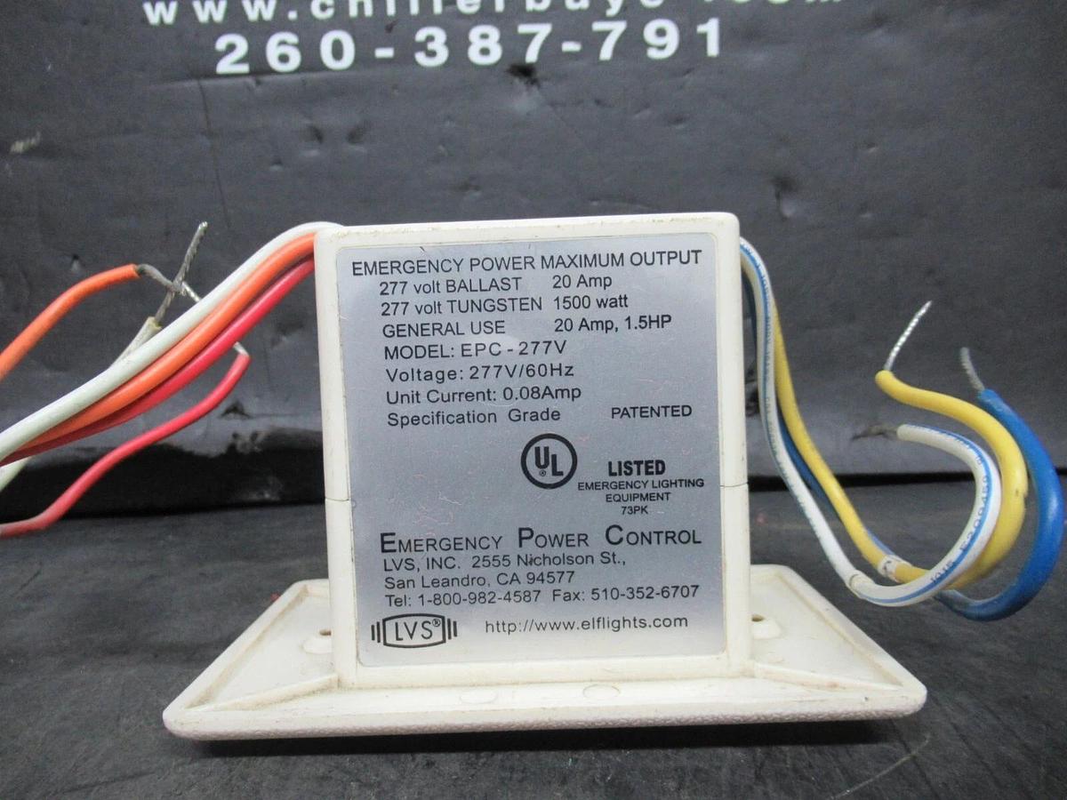 Used LVS EMERGENCY POWER CONTROL EPC-277V 277 VAC 20 AMP 1500 WATT **WARRANTY**