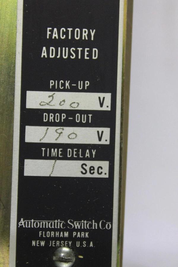 Used ASCO 3-PHASE UNDERVOLTAGE MONITOR 214A293FAA 225 VOLT 1-SECOND DELAY