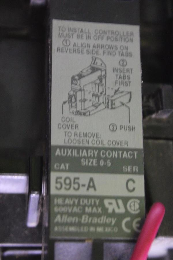 Used ALLEN BRADLEY NEMA STARTER 509-AOD SIZE 0 18 AMP 600 VOLT 3-PHASE 5 HP