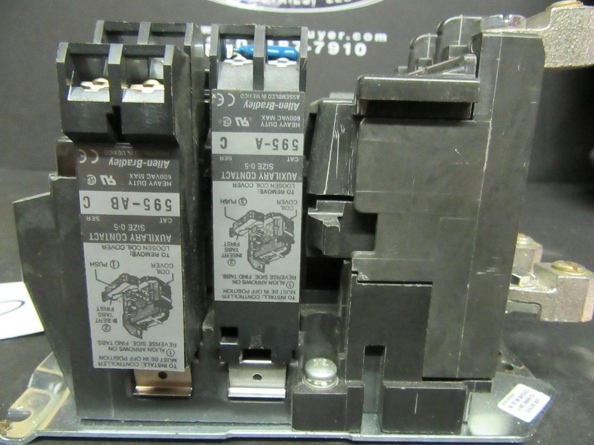 Used ALLEN BRADLEY NEMA CONTACTOR 500-CO*930 NEMA 2 45 AMP 600 VAC 25 HP COIL: 120V