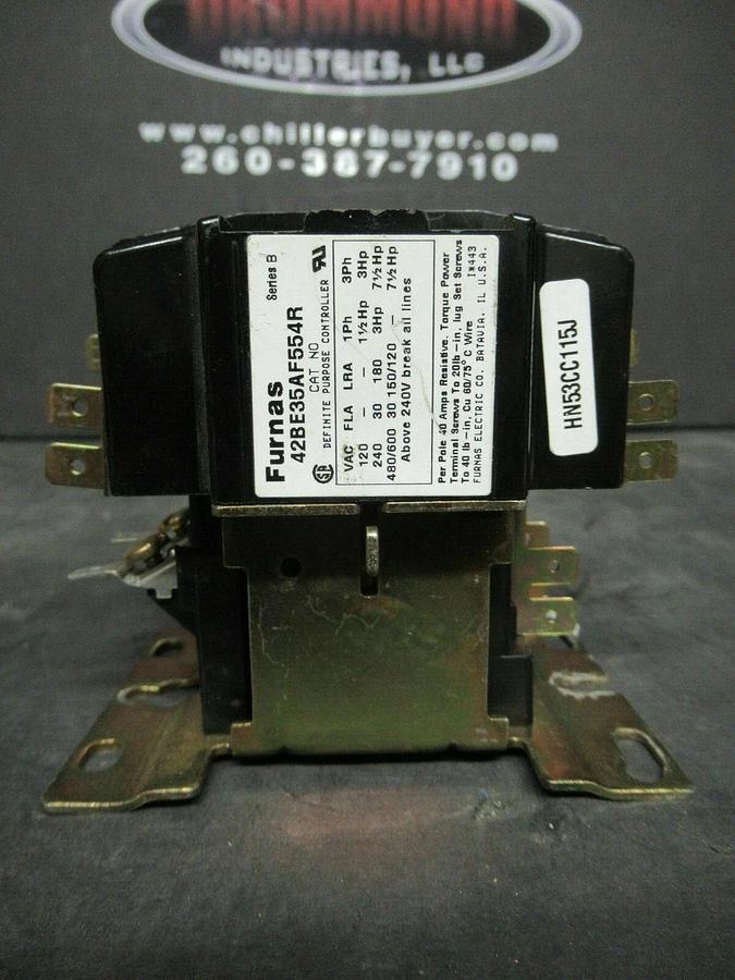 Used FURNAS CONTACTOR 42BE35AF554R SER, B 30 AMP 7.5 HP 600 VAC **WARRANTY!**
