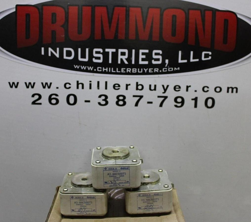 Used GOULD SQUARE BODY FUSE A3-66C500TS 500 AMP 690 VAC 200KA **WARRANTY INCLUDED**