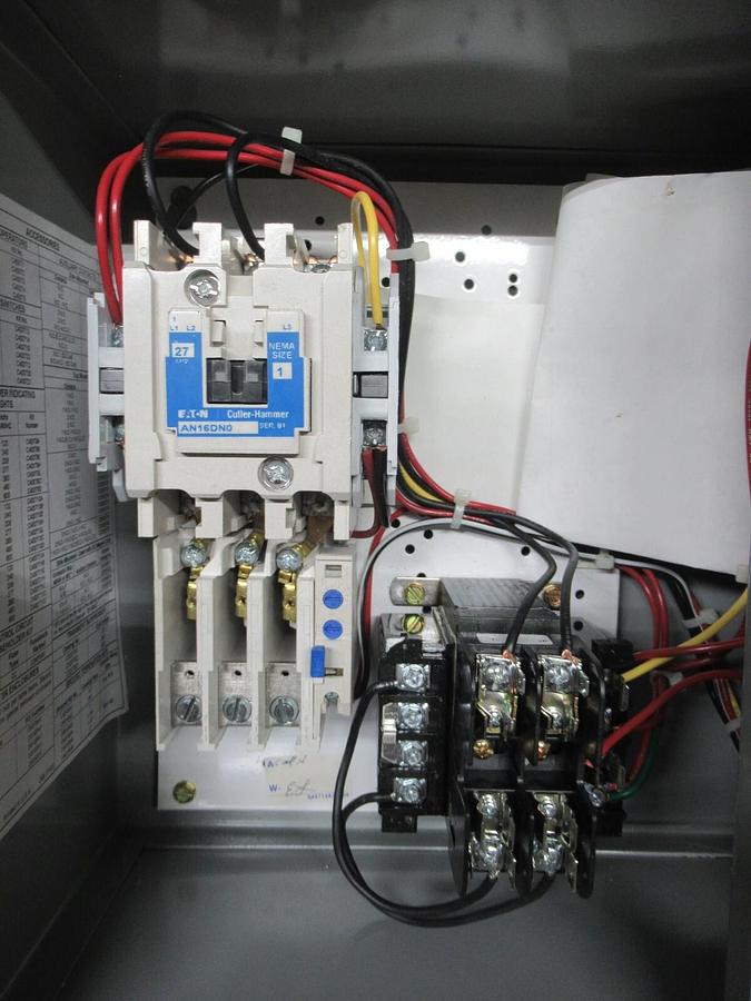 EATON COMBINATION STARTER ECN0718CAB TYPE: 12 W/ AN16DN0 27 AMP 600 VAC