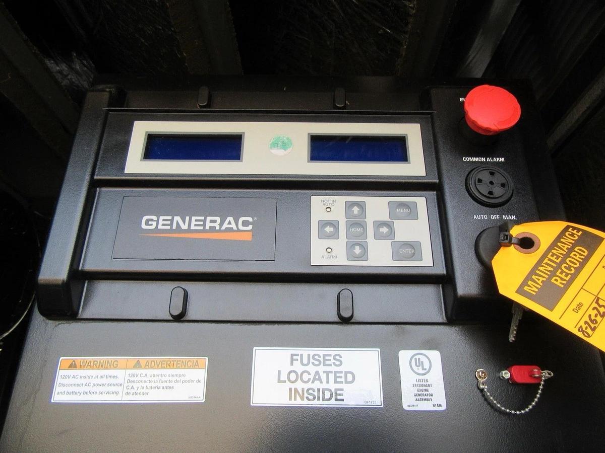 Used 48 KW DIESEL GENERATOR GENERAC 120/240 VOLT 393 HRS SOUND ENCLOSED VIDEO 50 KW