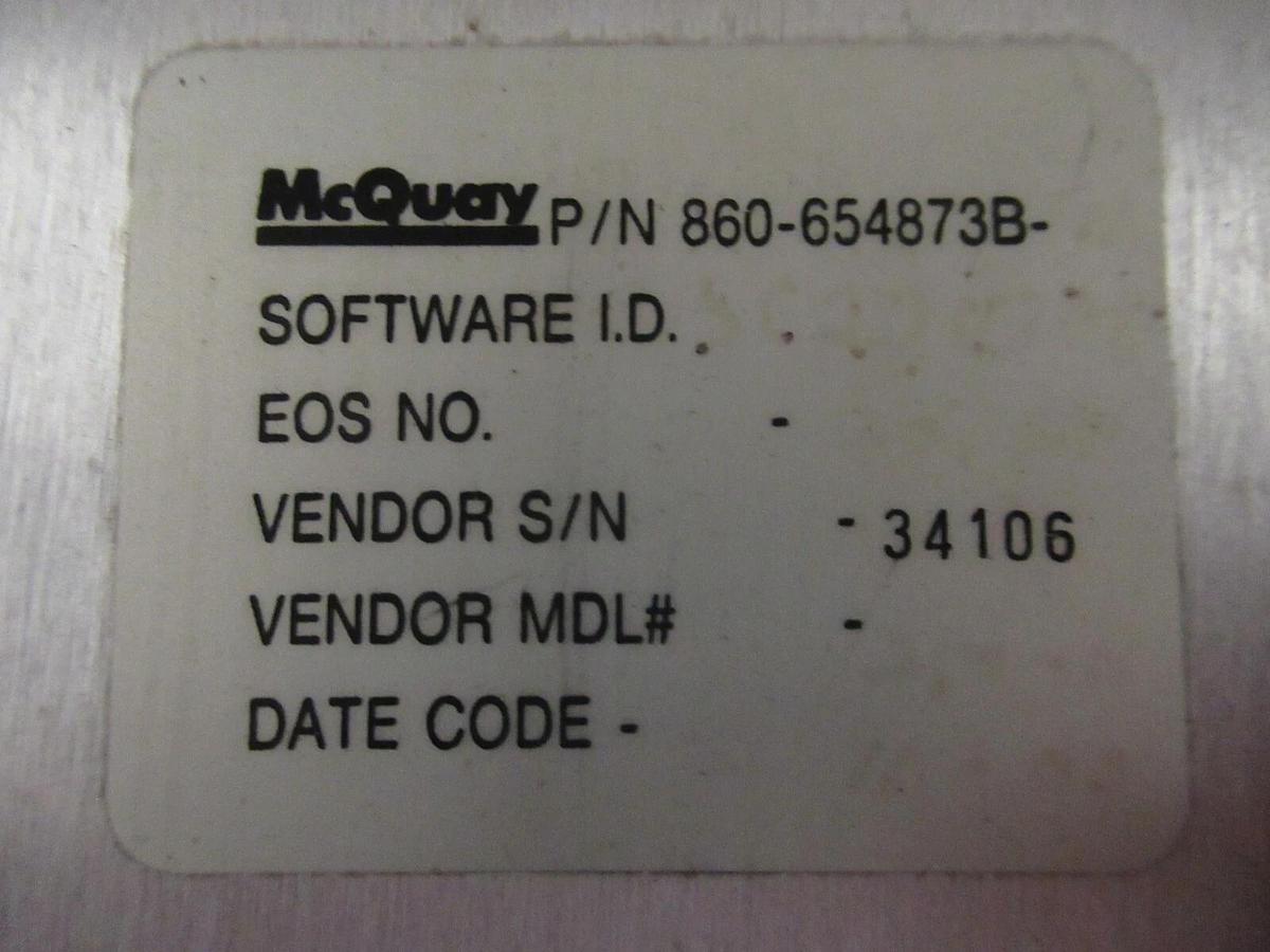 Used MCQUAY CHILLER CONTROL BOARD 860-654872B 005-000250-11 REV. G **WARRANTY**
