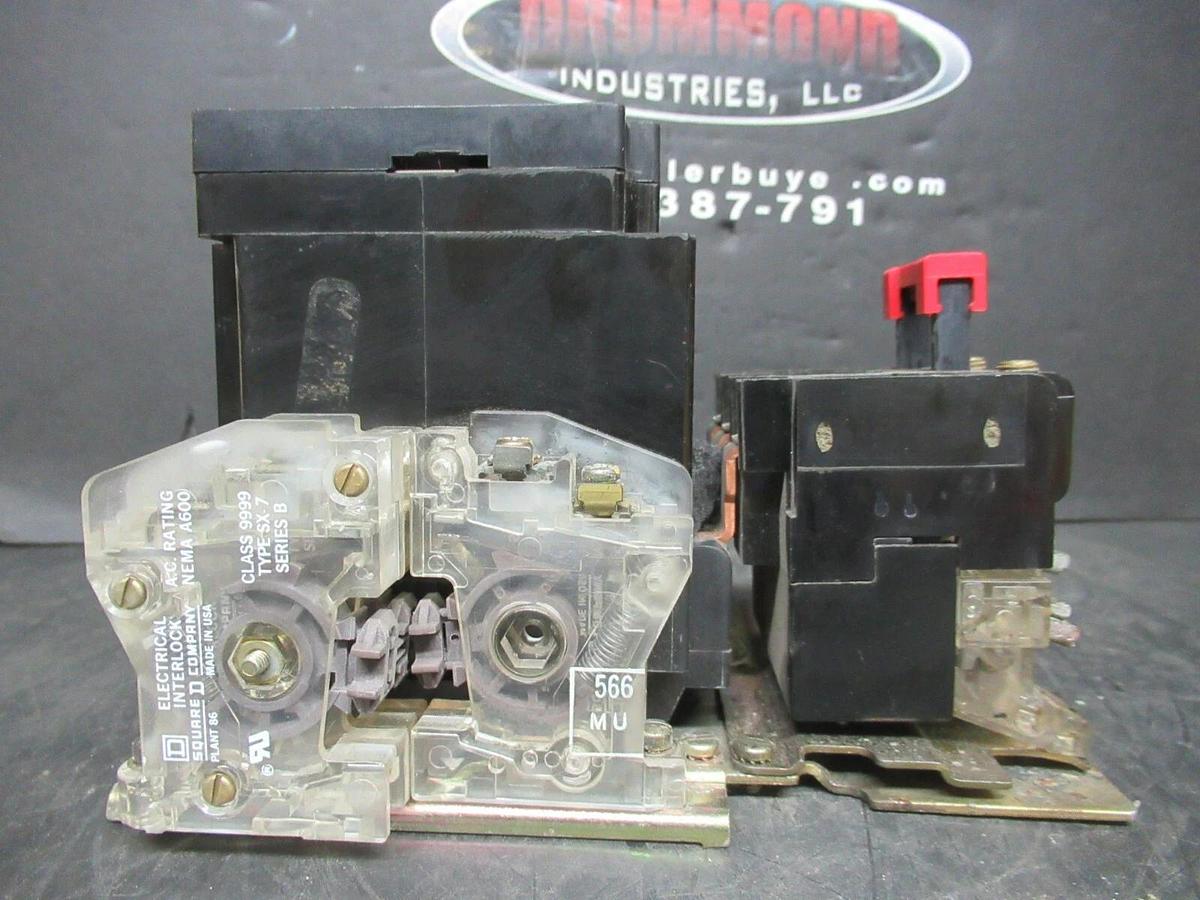 Used SQUARE D NEMA 2 STARTER 8536SD01 W/ OVERLOAD RELAY 600 VAC 25 HP 3-PHASE