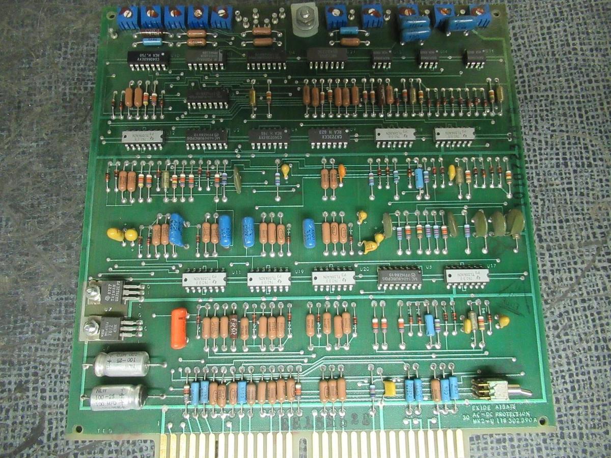 Used EXIDE PC BOARD AC - DC PROTECTION 101072378-A 118 302 390 A A13A18 MK2-U PCD2VO