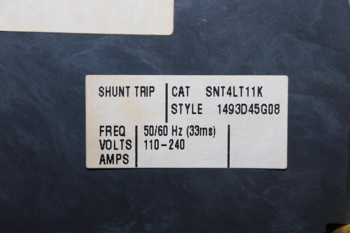 Used CUTLER HAMMER CIRCUIT BREAKER HLD3600F 600 AMP 600 VAC 3-POLE W/ SHUNT TRIP