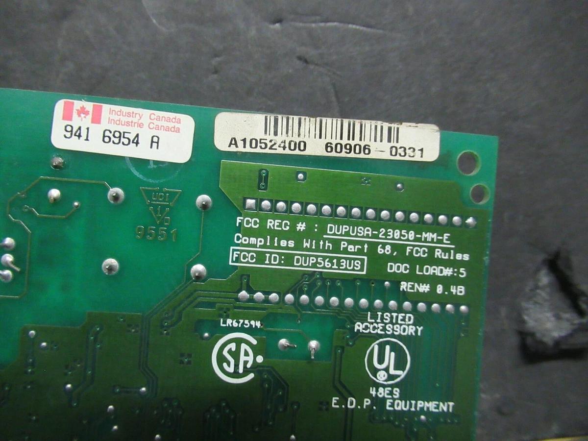 Used HAYES 03167A 5613US VERSION 2.20E INTERNAL COMPUTER MODEM CARD A1052400 9416954A