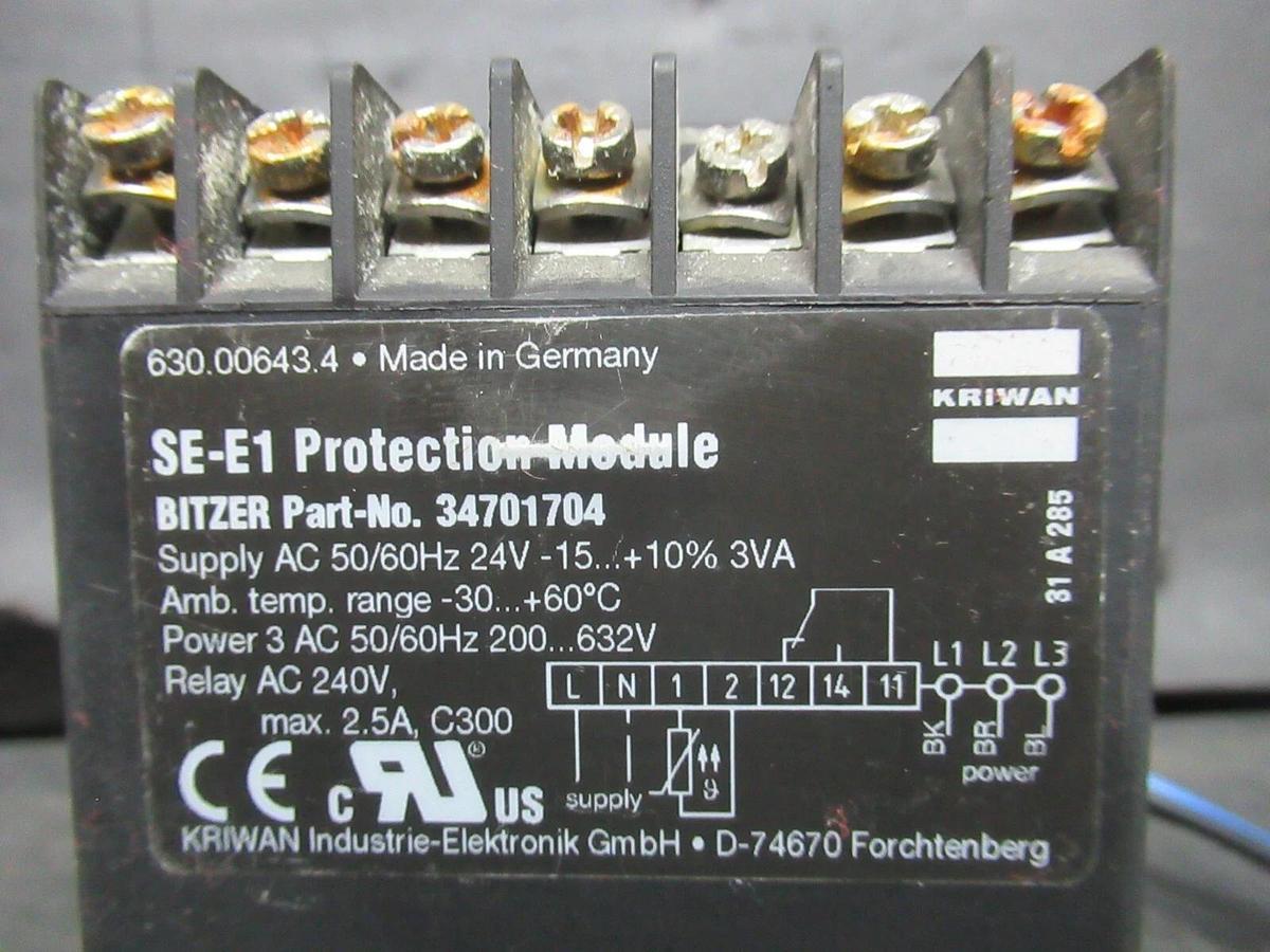 Used KRIWAN SE-E1 PROTECTION MODULE 347017-04 24 VAC 3 VA 50/60 HZ **WARRANTY**