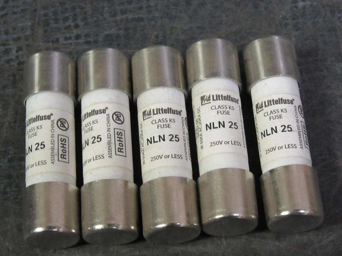 LITTELFUSE CLASS K5 25A 250V NLN25 NO BOX LOT OF 5