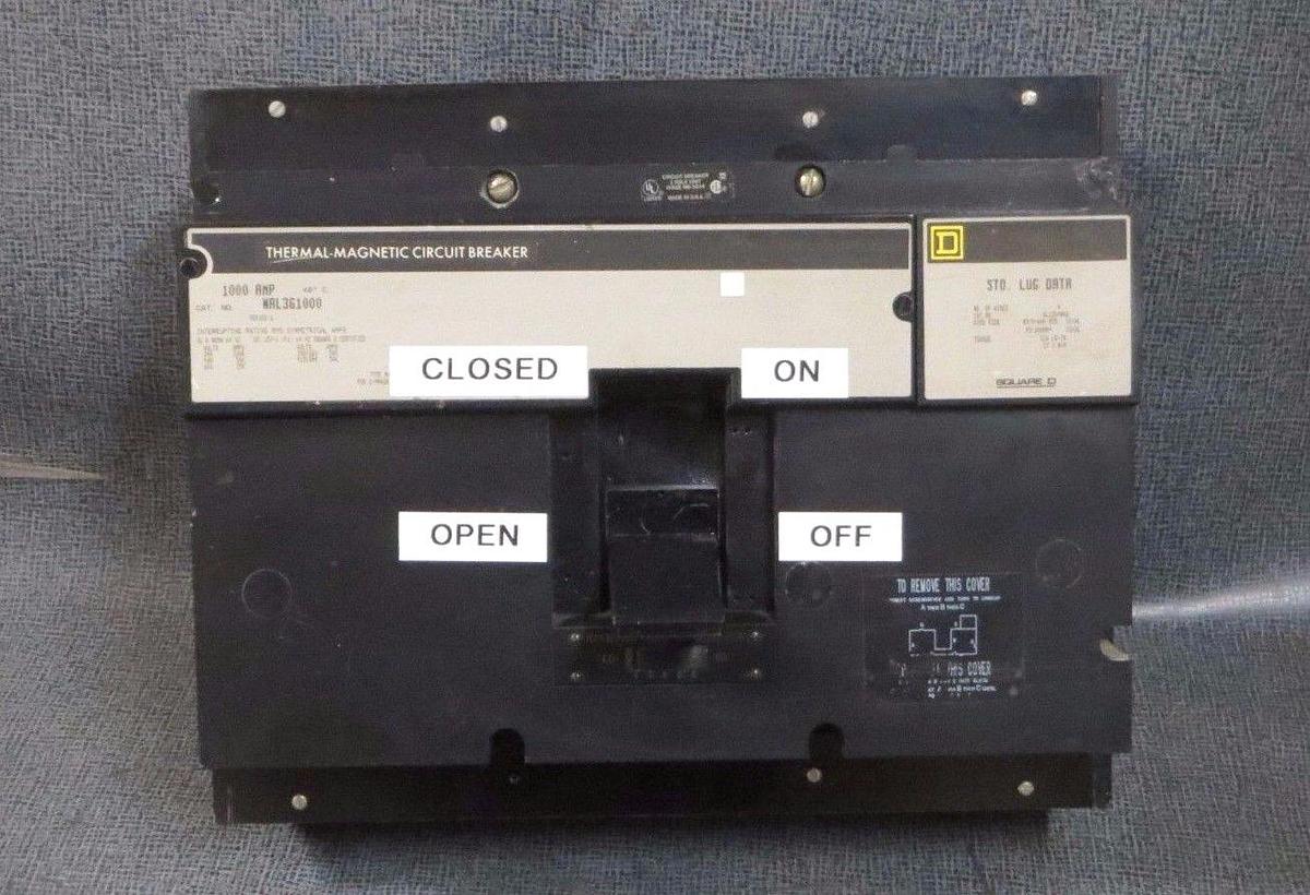 Used SQUARE D BREAKER 1000 AMP 600 VAC 3 POLE MODEL NAL361000 **WARRANTY INCLUDED**