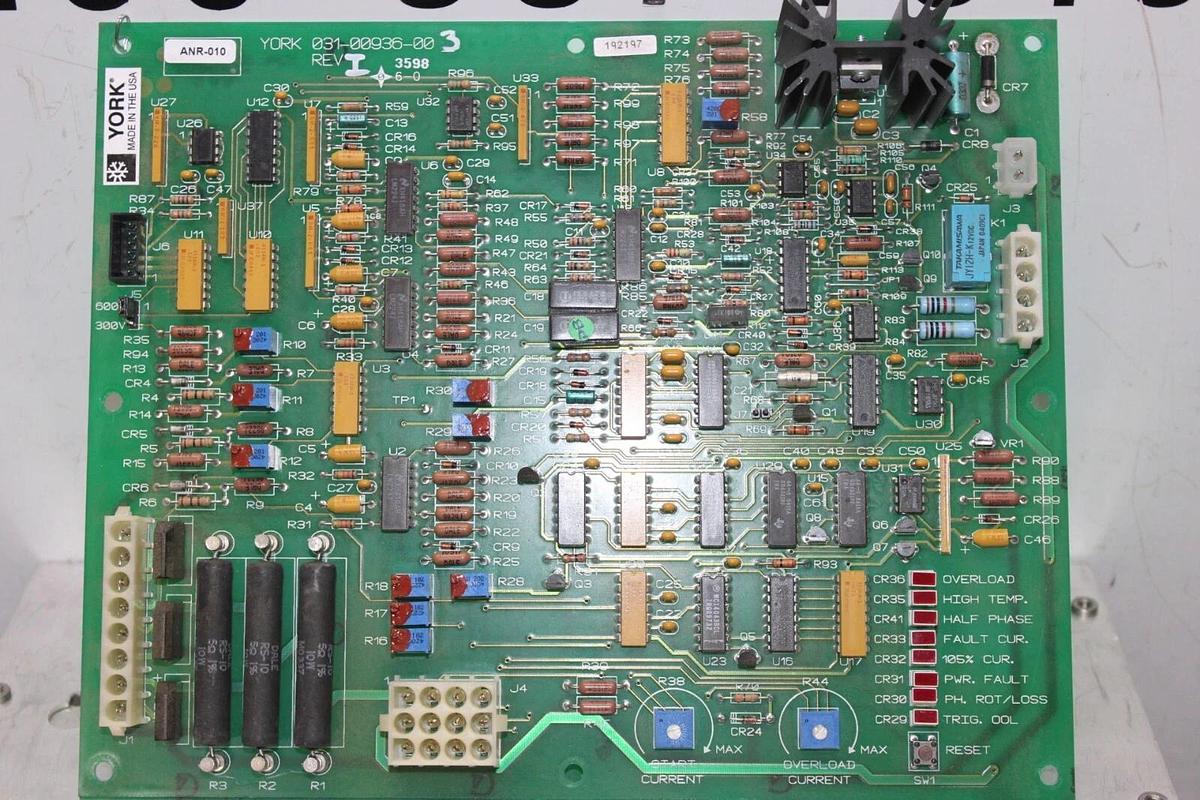 Used YORK HVAC CHILLER LOGIC CONTROLLER 031-00936-003 REV. I **WARRANTY**
