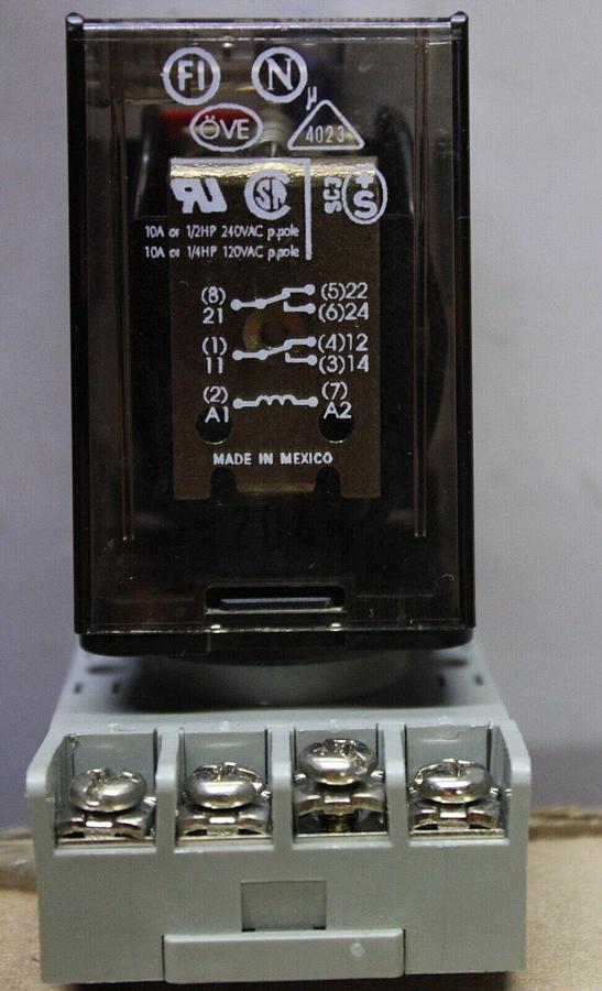 Used LOT OF 2 SCHRACK RELAY MR201024 115/240 VAC 10 AMP 50/60 HZ *WARRANTY*