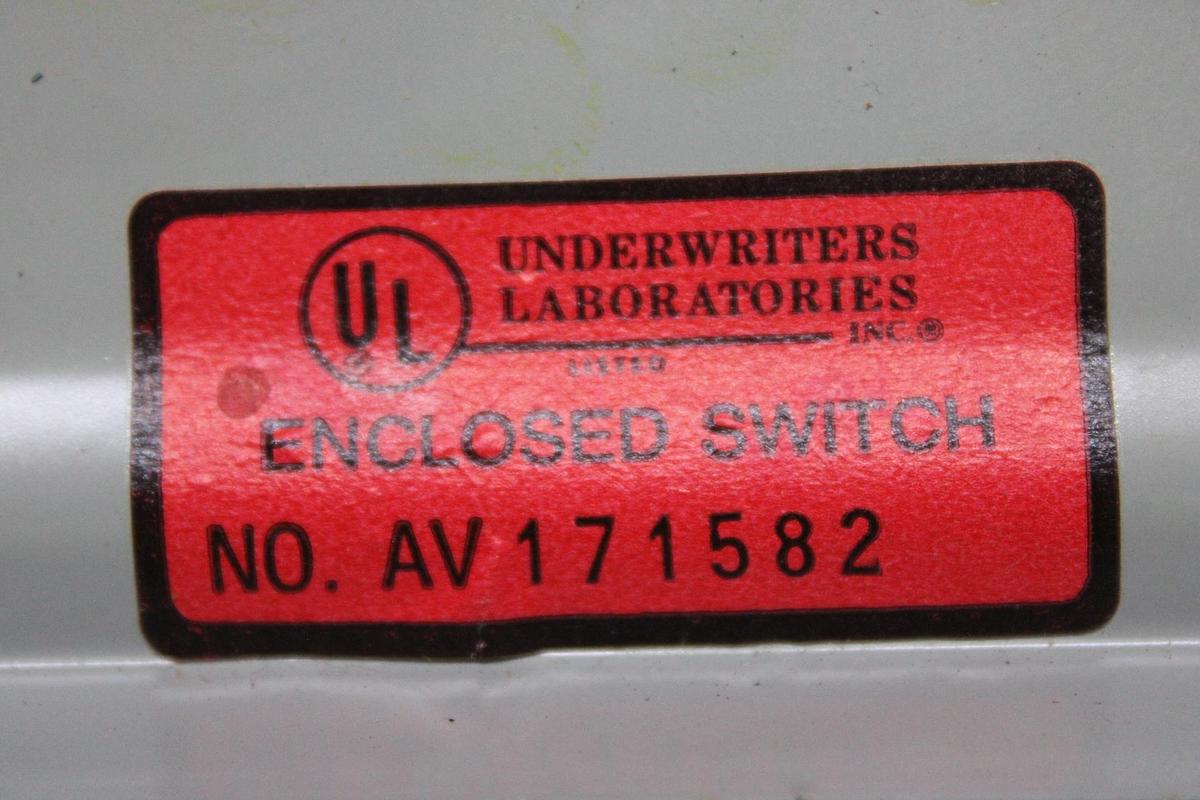 Used ALLEN BRADLEY DISCONNECT SWITCH 1494V-DS100 100 AMP 600 VOLT 30 HP 3-PHASE