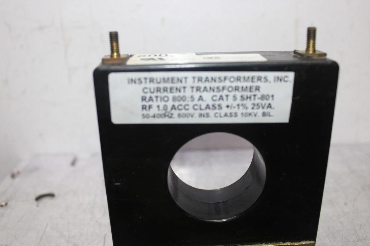 Used INSTRUMENT TRANSFORMER CURRENT TRANSFORMER 5-SHT-801 50-400 HZ 800:5