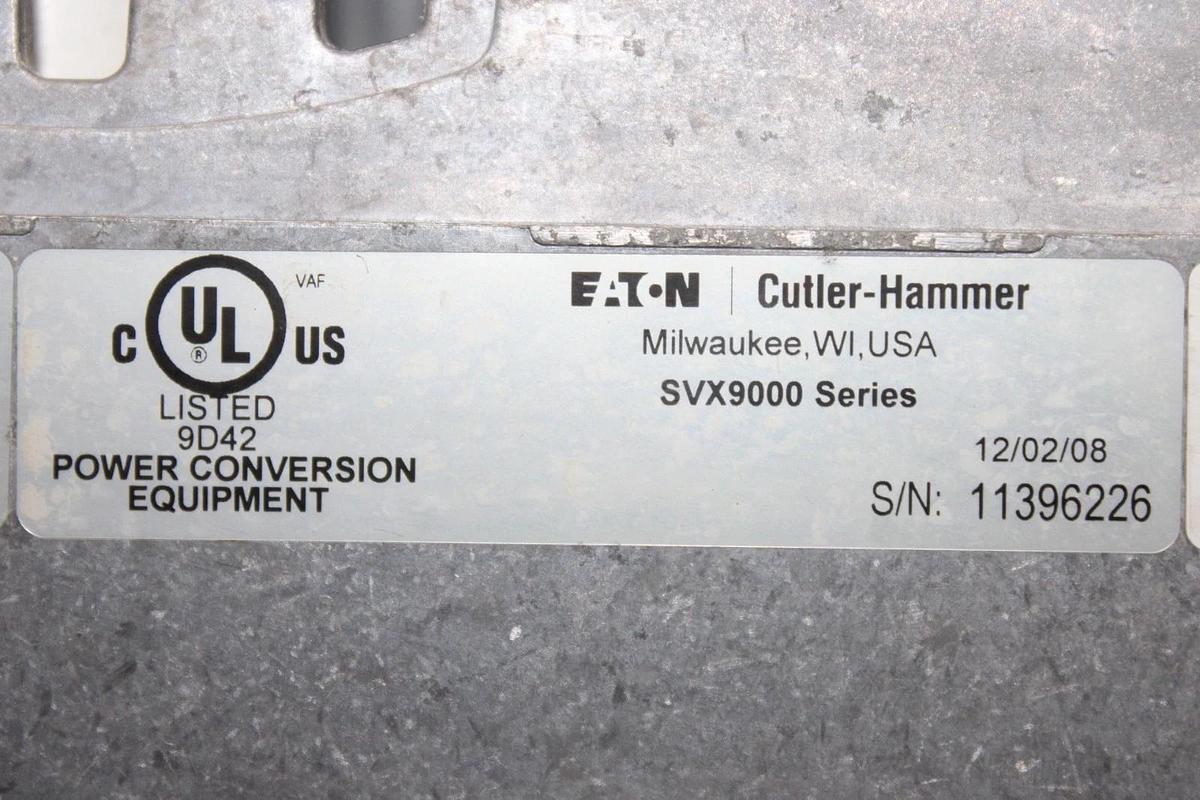 Used EATON VARIABLE FREQUENCY DRIVE HVX9000 HVX007A1-4A1B1 380 VOLT 12 AMP