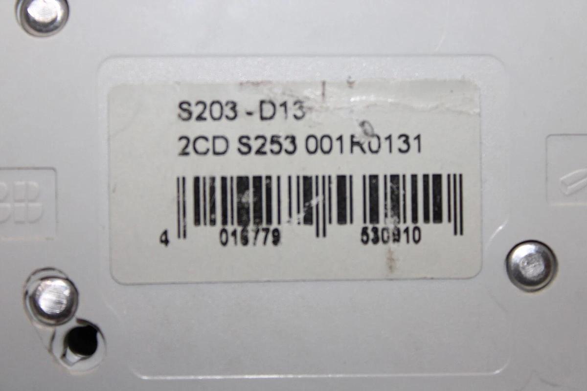 Used ABB CIRCUIT BREAKER S203-D13 277/480 VAC 3-POLE **WARRANTY INCLUDED**