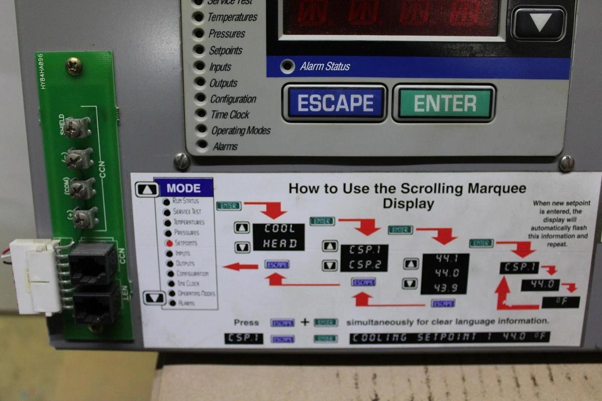 Used CARRIER COMFORTLINK CHILLER DISPLAY AND ALARM 30GT515676 HK50AA031 *WARRANTY*