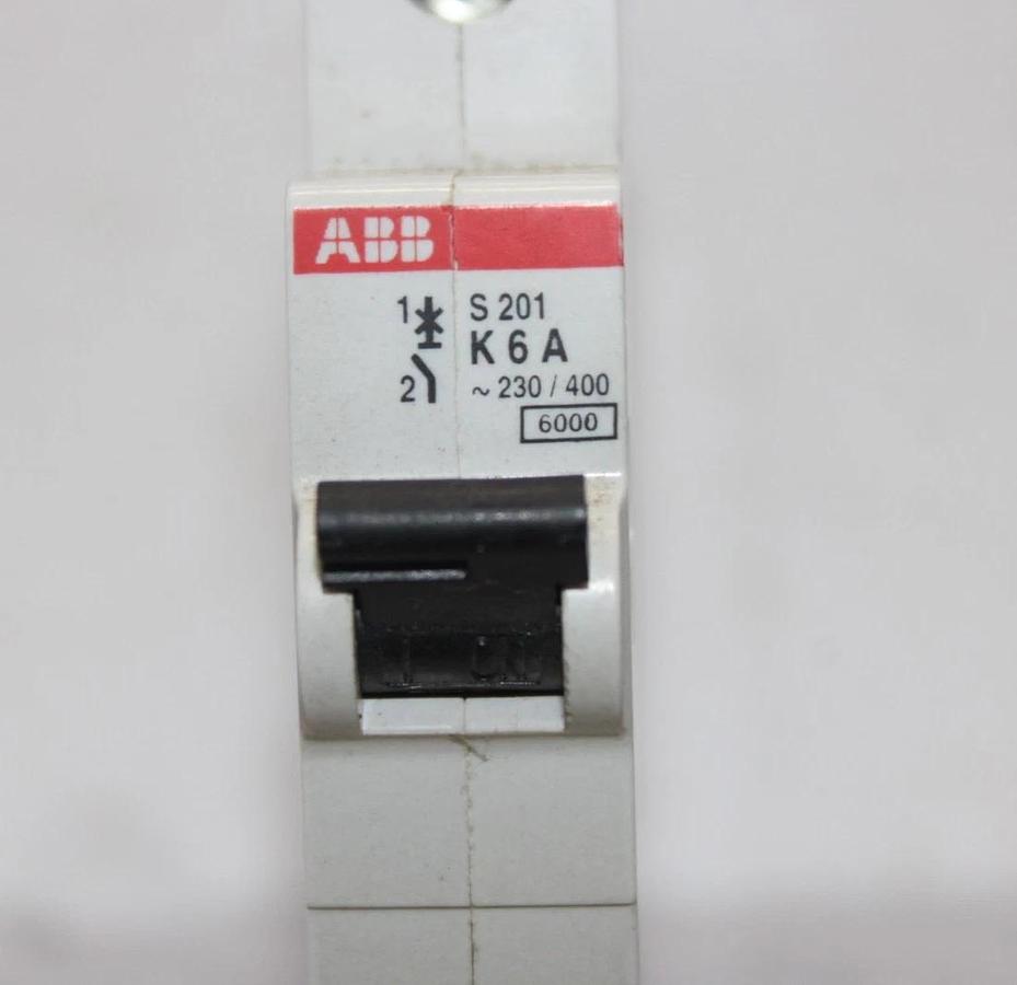 Used ABB CIRCUIT BREAKER S201-K6A 230/400 VAC SINGLE POLE **WARRANTY INCLUDED**