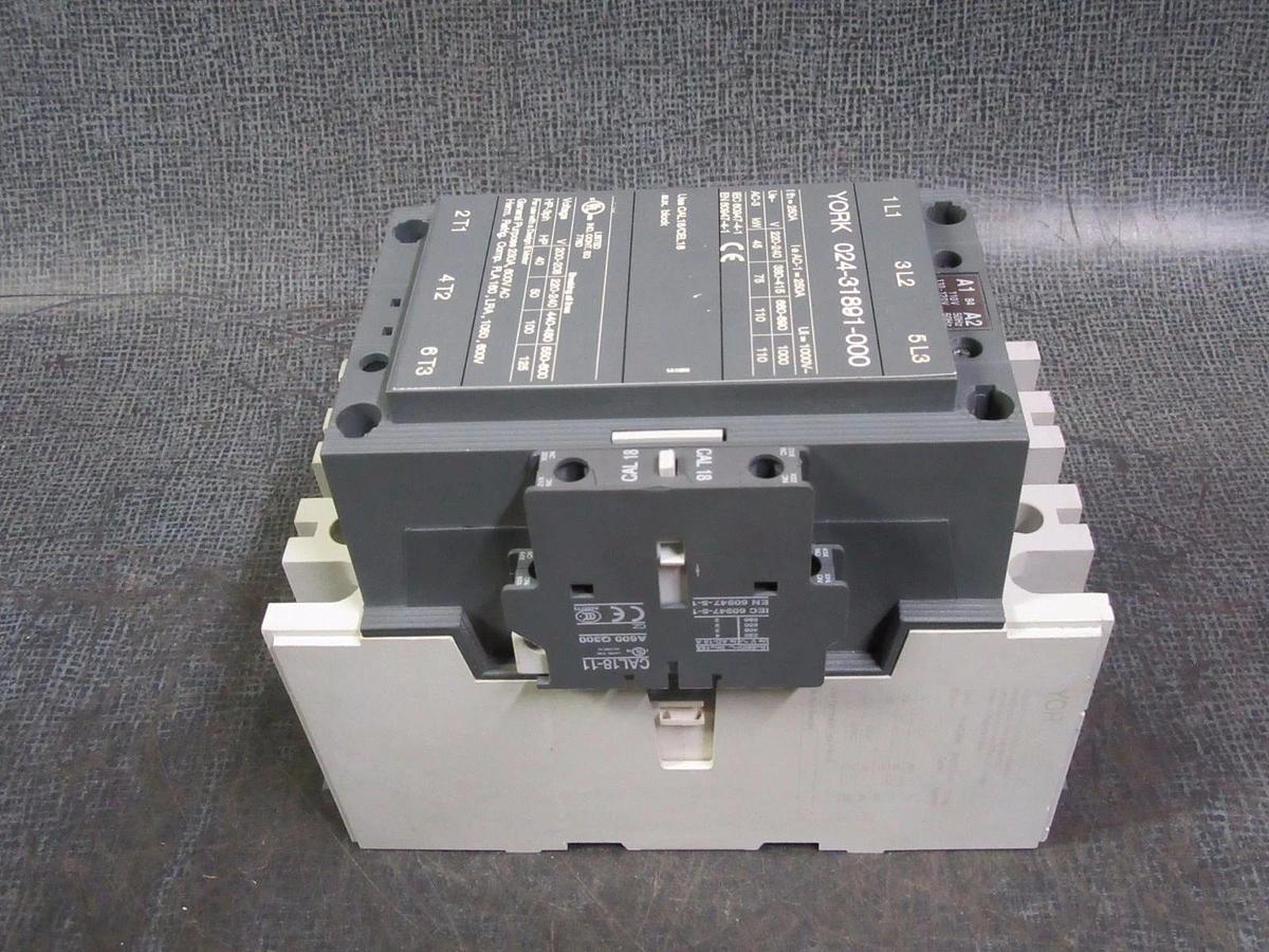 Used YORK ABB CONTACTOR # 024-31891-000 # A145-30  230 AMP 600V 3 PHASE 110-120V COIL