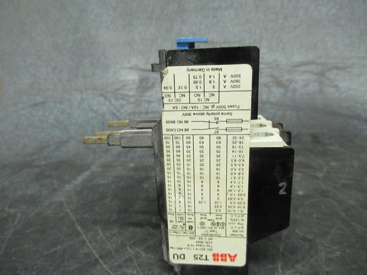 Used ABB OVERLOAD RELAY T25-DU 600V 10A **WARRANTY INCLUDED**