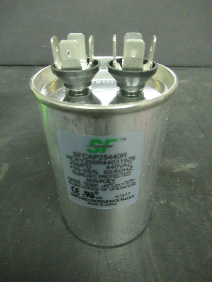 Used (1) SF CAPACITOR HCKY250R440318Z6 25 MFD 440 VAC 60 HZ **NEW IN BOX!**