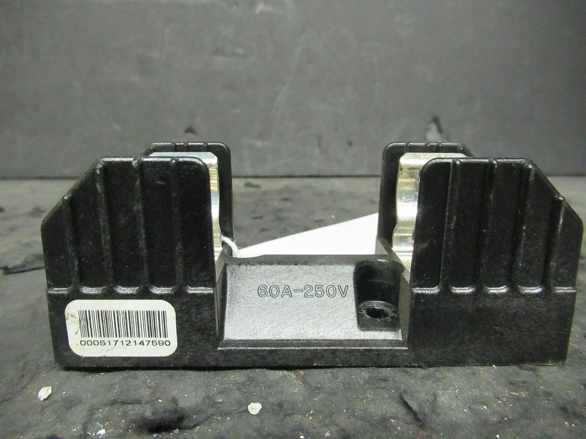 Used 60 AMP BUSS R25060-1CR 1 POLE CLASS R FUSEHOLDER BLOCK 240 VAC 200K RMS SYM AMPS