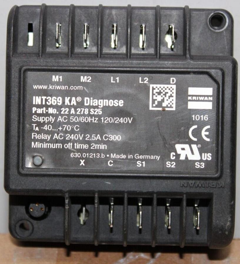 Used KRIWAN INT369 KA DIAGNOSE 22-A-278-S25 240 VOLT 2.5 AMP **WARRANTY**