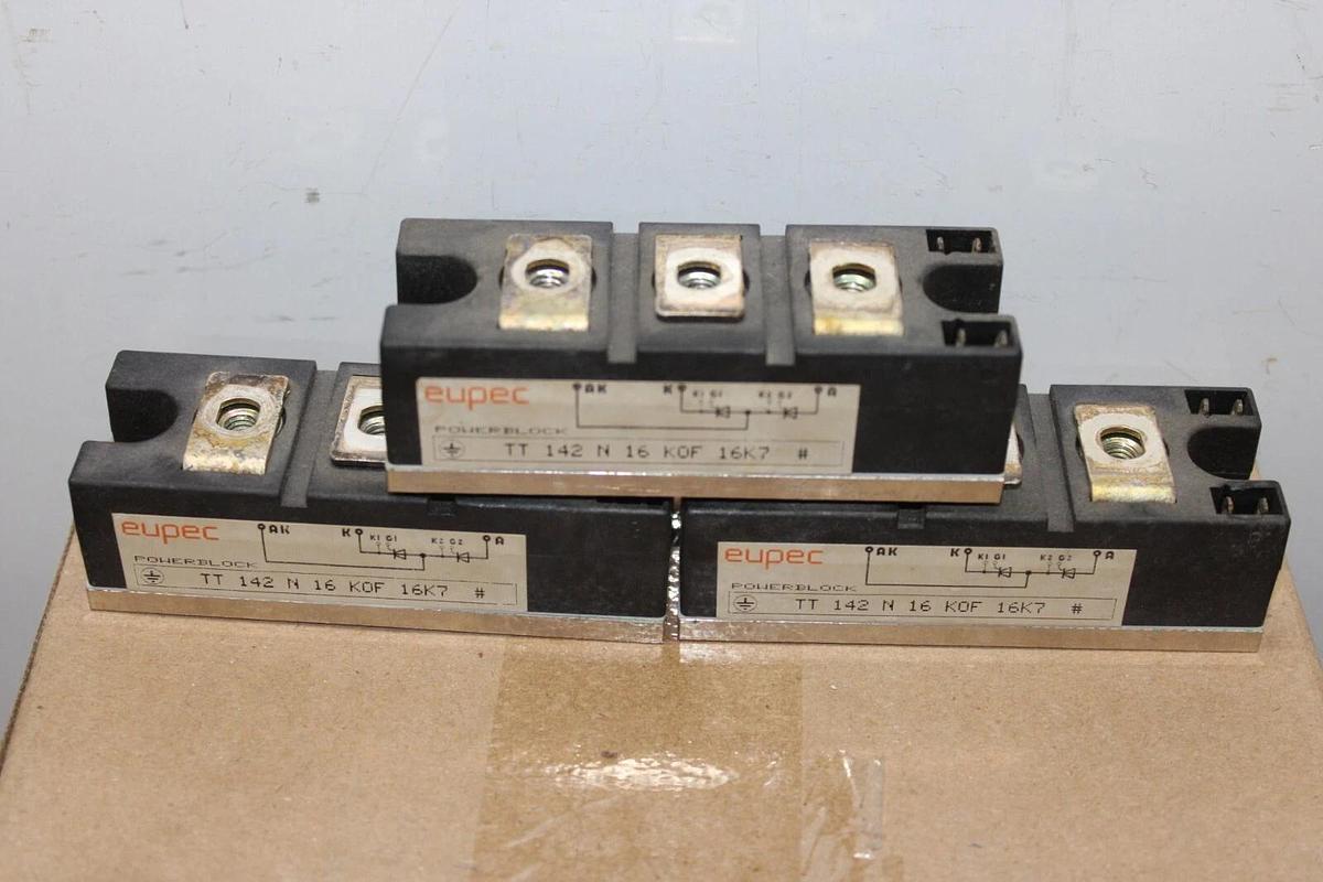 Used LOT OF 3 EUPEC POWER MODULE TT-142-N-16-KOF-16K7 POWERBLOCK **WARRANTY**