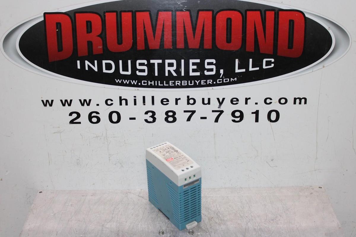 Used MEAN WELL POWER SUPPLY MDR-40-24 INPUT: 100-240 VAC 1.1A OUTPUT: 24 VDC 1.7A