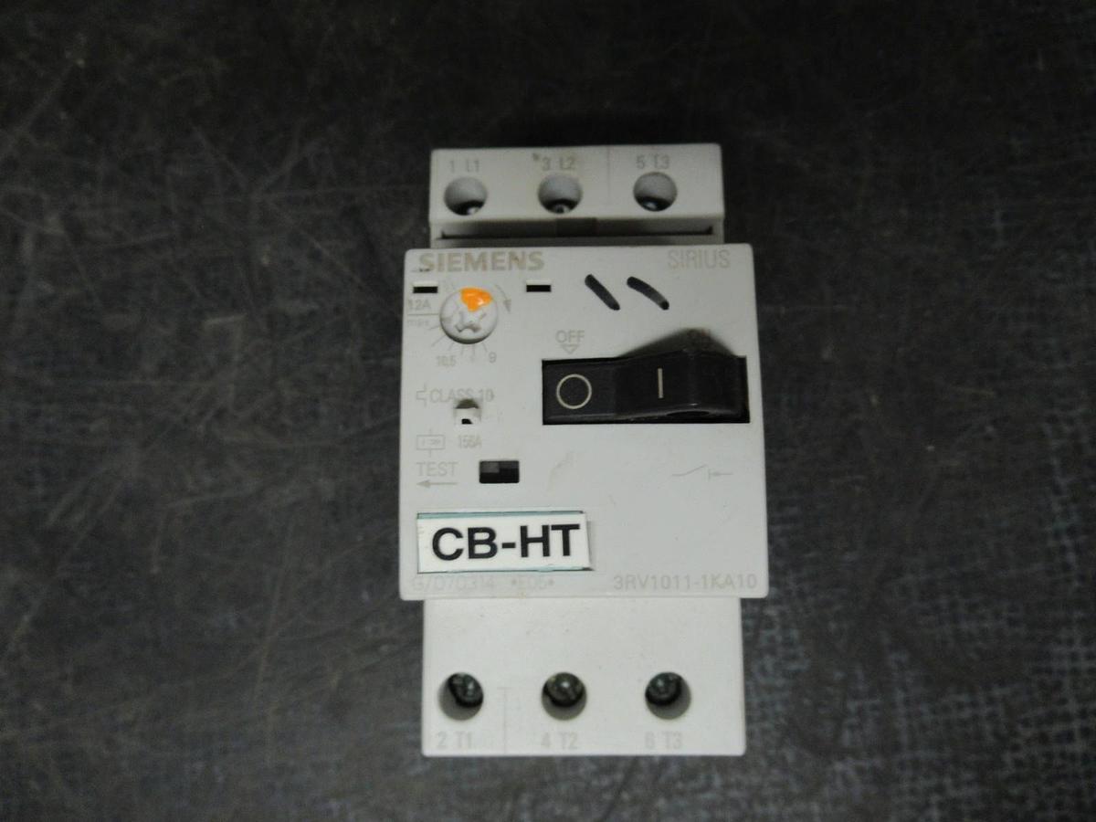 Used SIEMENS MANUAL MOTOR STARTER 3RV1011-1KA10 600 VOLT 12 AMP 10 HP G/070314