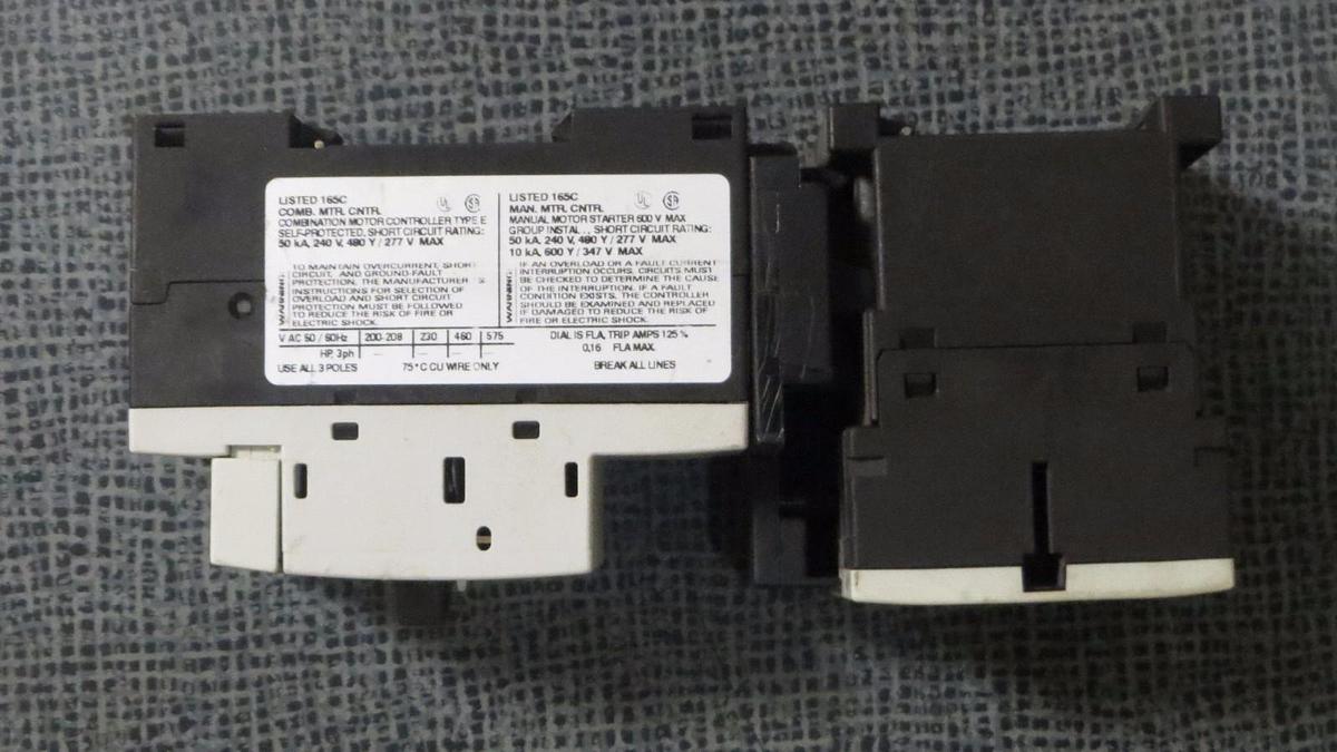 Used SIEMENS SIRIUS 3R STARTER SET 0.11-0.16 AMP 3RV1011-0AA15 WITH 3RT1016-1BB42
