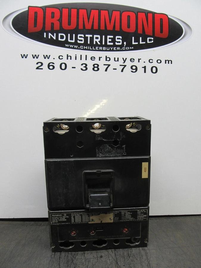 Used WESTINGHOUSE 3-POLE CIRCUIT BREAKER LA3400F 400 AMP 600 VAC *CHIPPED VIEW PICS*