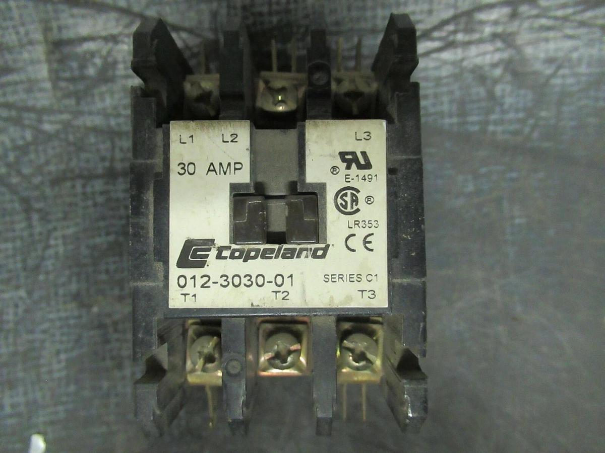 Used 30 AMP COPELAND CONTACTOR 012-3030-01 600 VOLTS 15 HP 40 AMP/RES **WARRANTY**