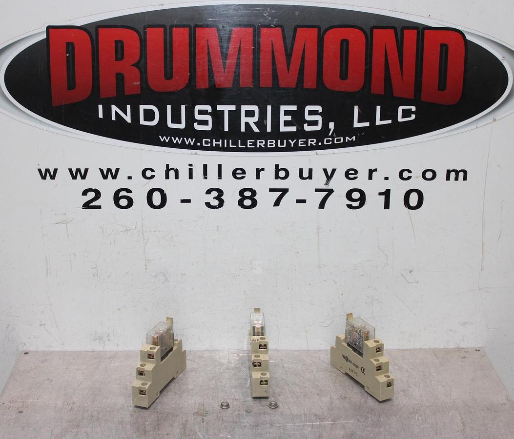 Used LOT OF 3 OMRON RELAYS G2R-2-SN 24 VDC 5 AMP W/ BASE