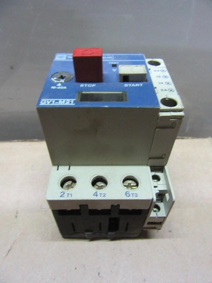Used TELEMECANIQUE MANUAL MOTOR STARTER GV1-M21 600 VAC 15 HP 20 AMP 3-PHASE