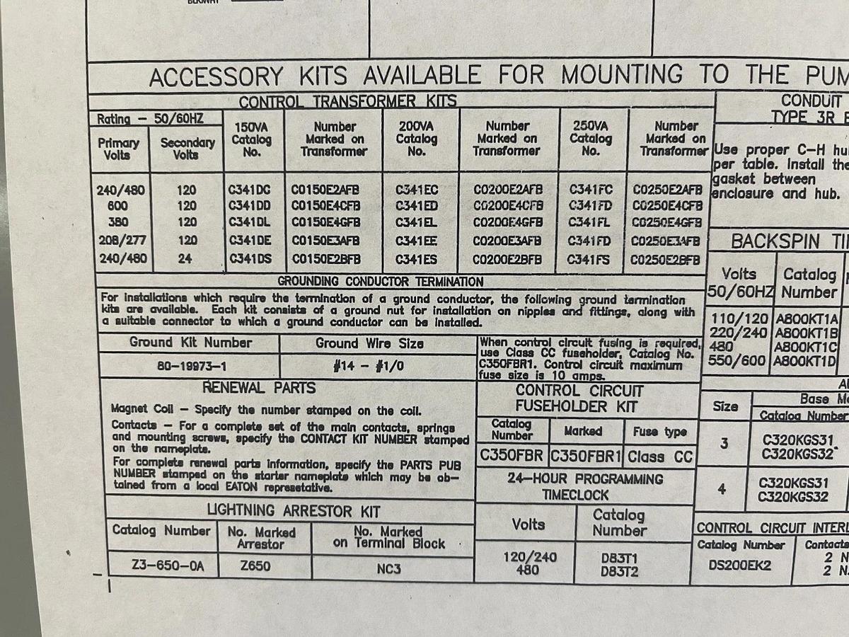 Used NEW SURPLUS EATON NEMA 3R COMBO STARTER ECN5442CAJ R63/F SIZE 4 STARTER