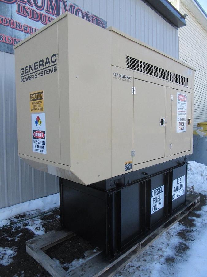 Used 30 KW DIESEL GENERATOR GENERAC 120/240 VOLT ONLY 407 HRS SOUND ENCLOSED VIDEO
