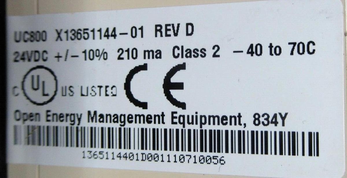 Used TRANE UC800 CHILLER EXPANSION MODULE X13651144-01 REV. D 24 VDC 210 mA