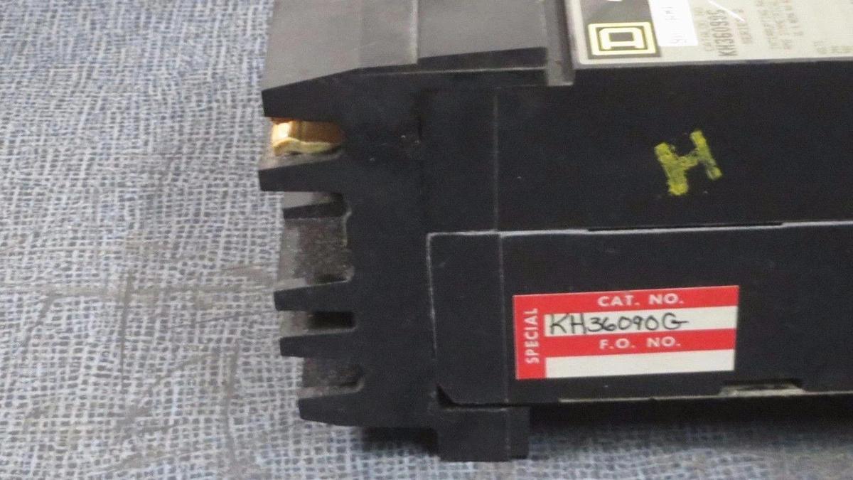 Used SQUARE D I-LINE CIRCUIT BREAKER KH36090G 90 AMP 600 VOLT W/ GROUND FAULT SHUNT