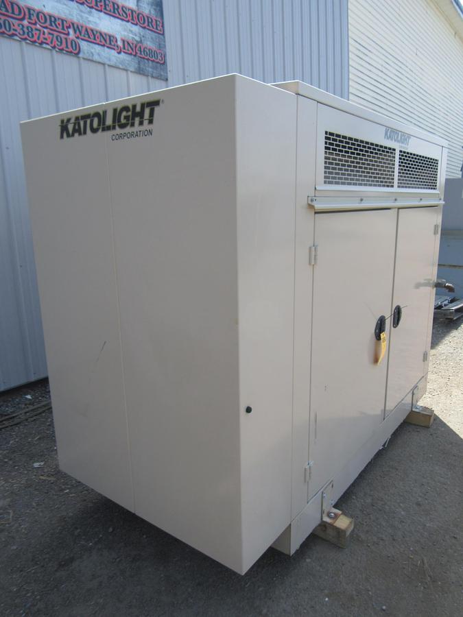 Used 30 KW NATURAL GAS PROPANE GENERATOR KATOLIGHT 120/240V RE-CONNECTABLE 347HRS VIDEO WE SHIP