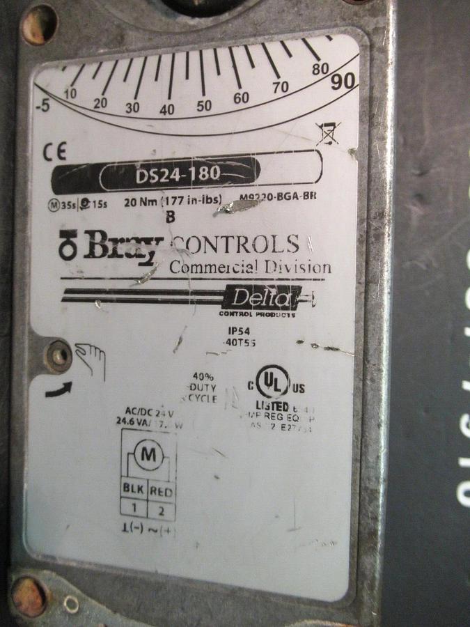 Used BRAY CONTROLS SPRING RETURN DAMPER ACTUATOR DS24-180 24 VOLT 24.6 VA *WARRANTY*