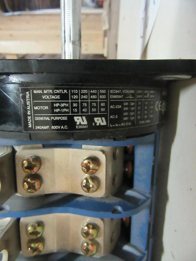 Used KRAUS & NAIMER 240 A C315 MULTI-POLE ROTARY DRUM SWITCH W/ A11 AUX 75 HP 480 VAC