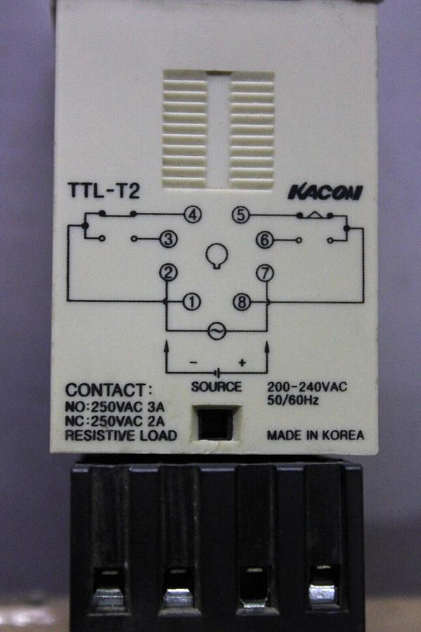 Used KACON TIME DELAY RELAY TTL-T2 240 VAC 3 AMP 10 MINUTE **WARRANTY INCLUDED**