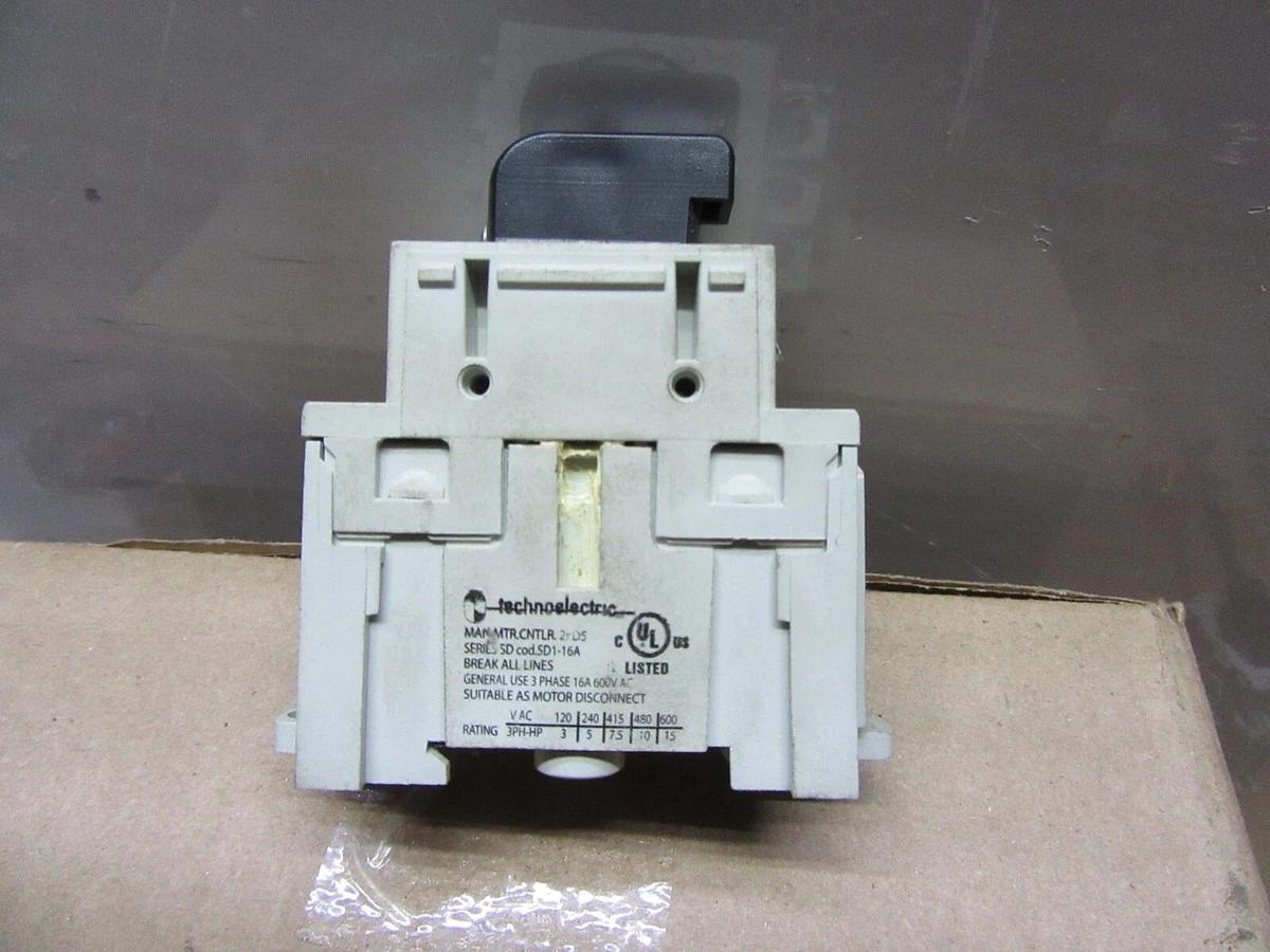 Used LOT OF 2 TECHNOELECTRIC SWITCH SD1-016-BR 600 VOLT 16 AMP **WARRANTY INCLUDED**