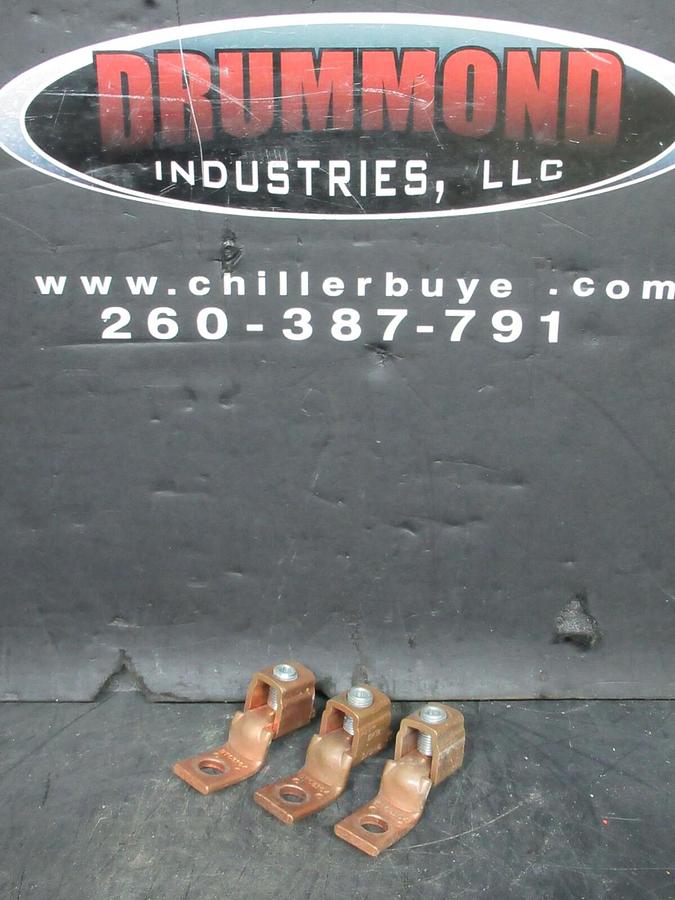 Used (LOT OF 3) THOMAS & BETTS COPPER TERMINAL LUGS BTC3104 3/0-4 BKB